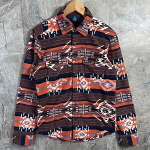 George multicoloured Aztec patterned button up shirt Mens Size S #western #aztec